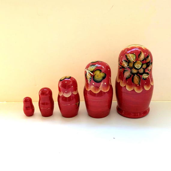 ヴィンテージ木製ロシアマトリョーシカ、ヴィンテージおもちゃ、木の