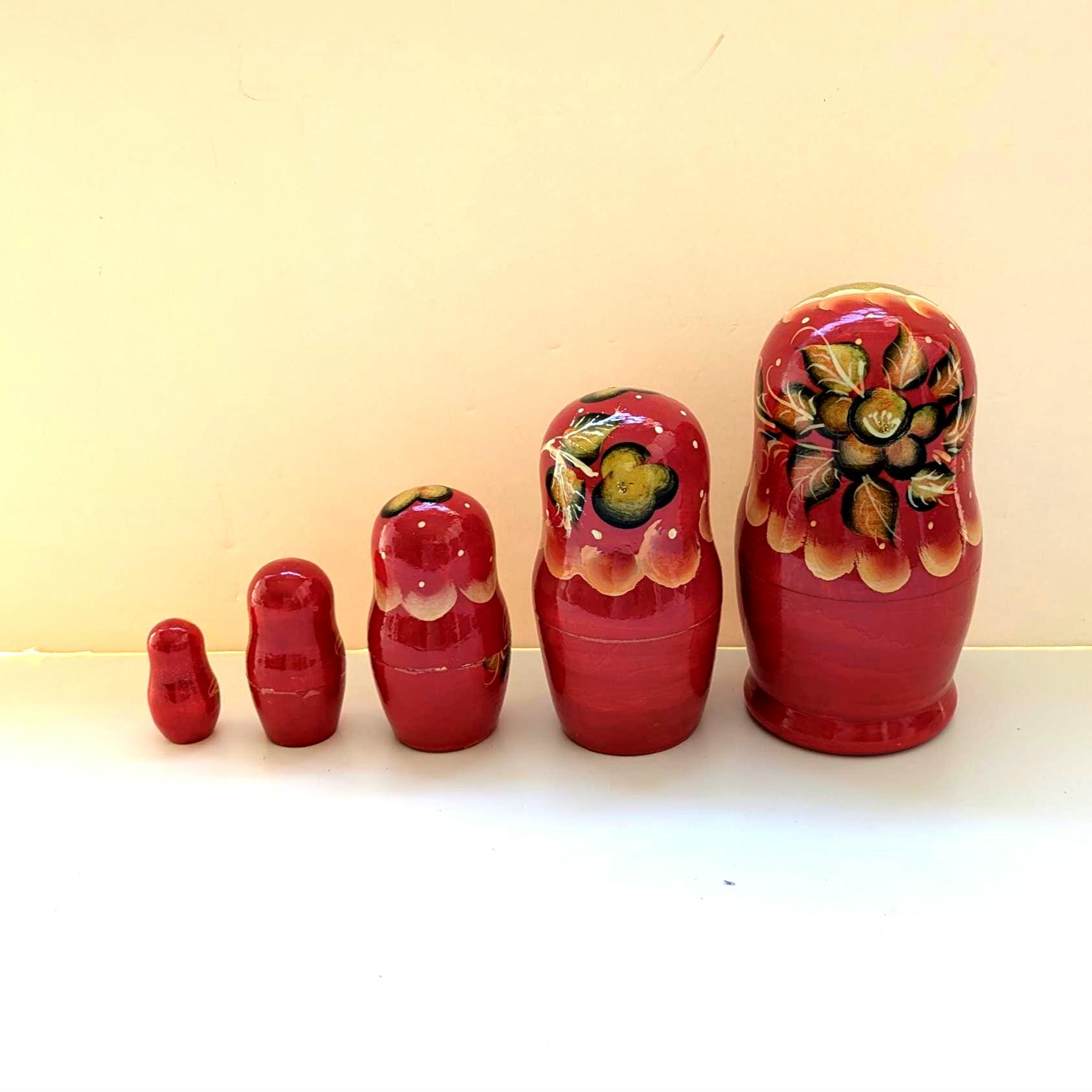 ヴィンテージ木製ロシアマトリョーシカ、ヴィンテージおもちゃ、木の