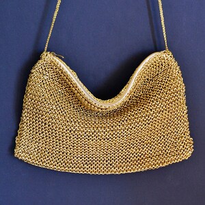 vintage hand-woven golden color bag