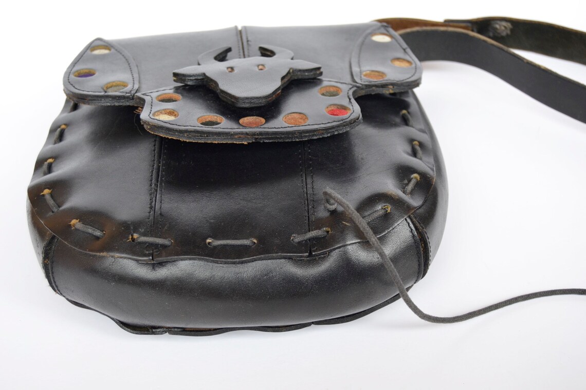 Handmade Leather Bag With Bull Made in Spain Shoulder Bag Etsy