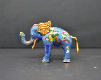 Cloisonné Elefante, Vintage 60s,cloisone elephant,elephant decor,elephant decor statue,elephant gift,elephant ornament,elephant figurine