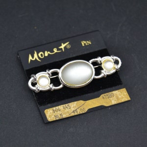 monet brooch, vintage brooch, vintage monet, silver tone brooch, women&#39;s gift, vintage gift, monet pin, monet jewelry