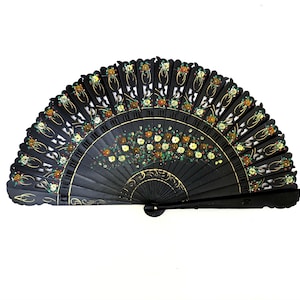 Holzfächer, Vintage-Fächer, Damen-Fächer, Fächer aus Spanien, Faltfächer, Sammelfächer, Design-Fächer, Fächer