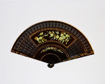 wooden fan, vintage fan, women's fan, Spanish fan, folding fan, collection fan, design fan, handmade fan, hand fan, hand-painted fan