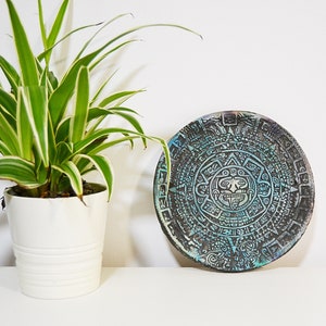Aztec Calendar Wall Art – Aztec Gift, Mayan Calendar, Gift Astrology, Gift for Mythology, Totem Wall Hanging, Mexico Calendar Decor