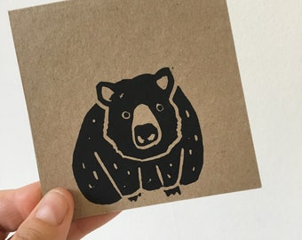 Wombat | cartão de felicitações impresso à mão com envelope