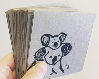 Coalas | cartão de felicitações impresso à mão com envelope