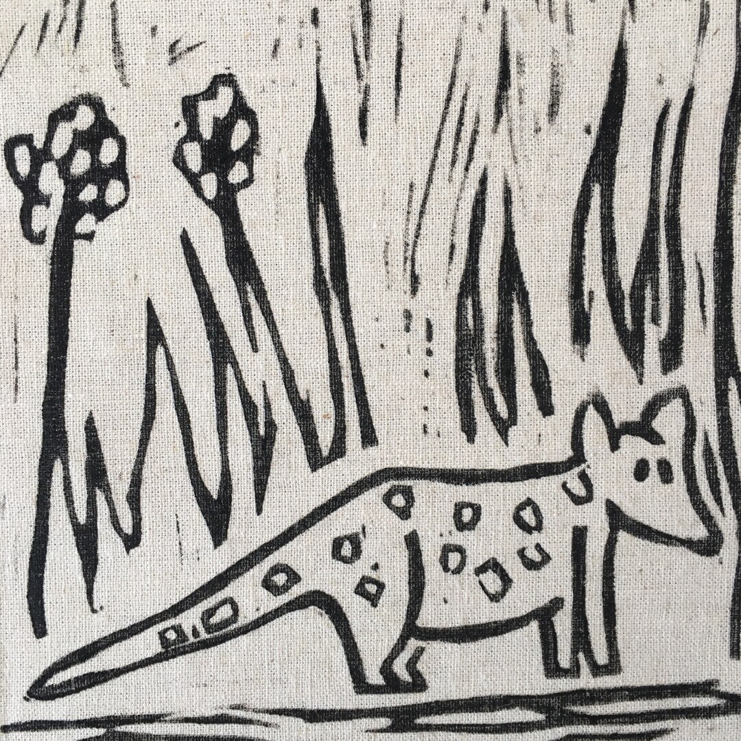 Quoll Lino Print on Fabric Etsy