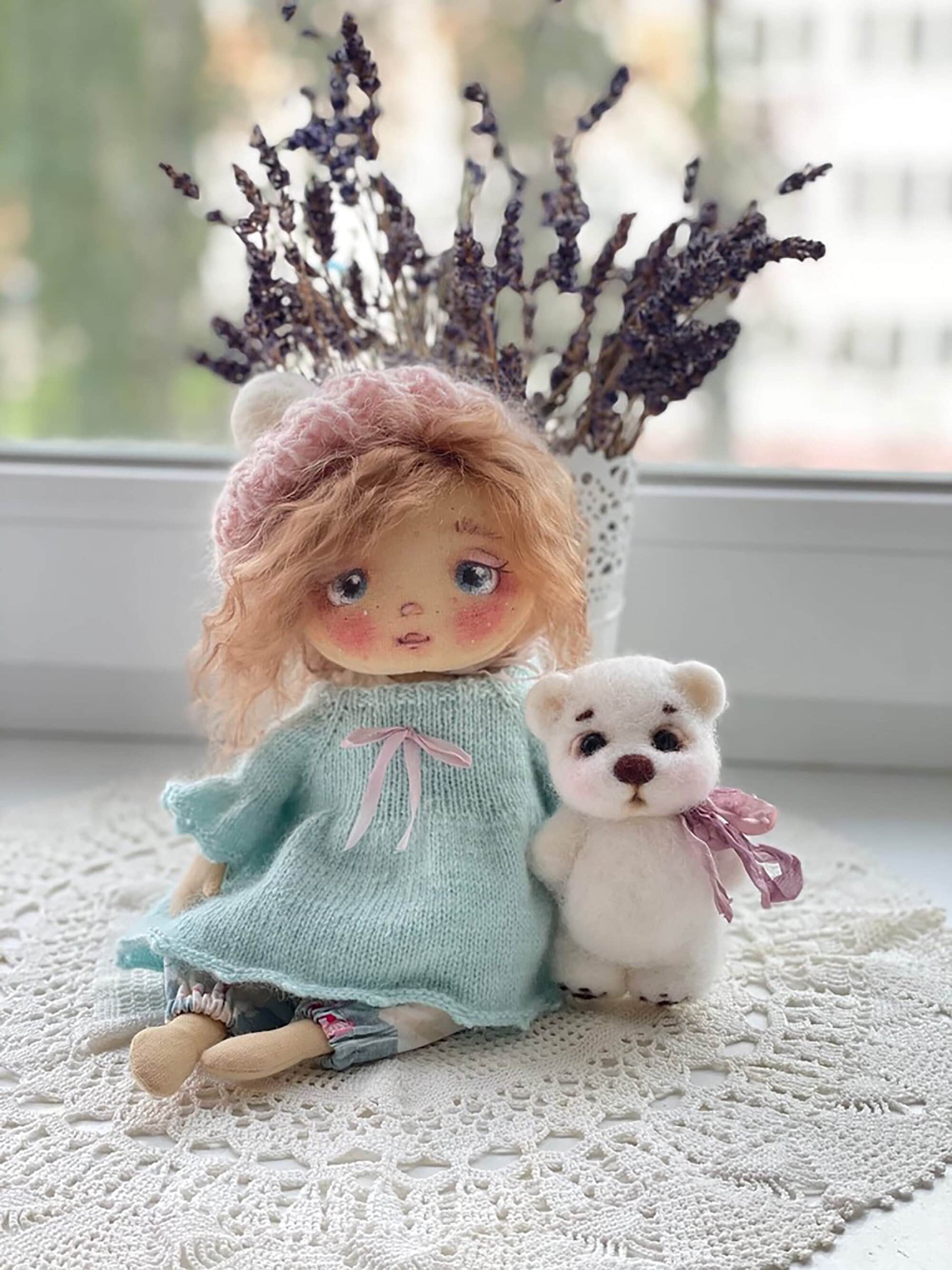 Artist rag Doll soft cute doll interior doll vintage Stile Etsy