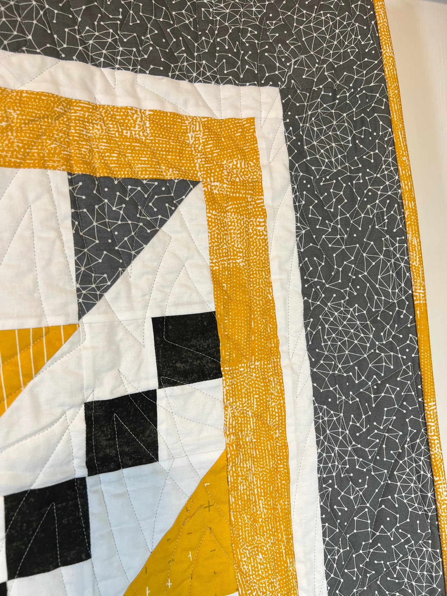 Handmade Quilt Modern Black & Gold Quilt Etsy