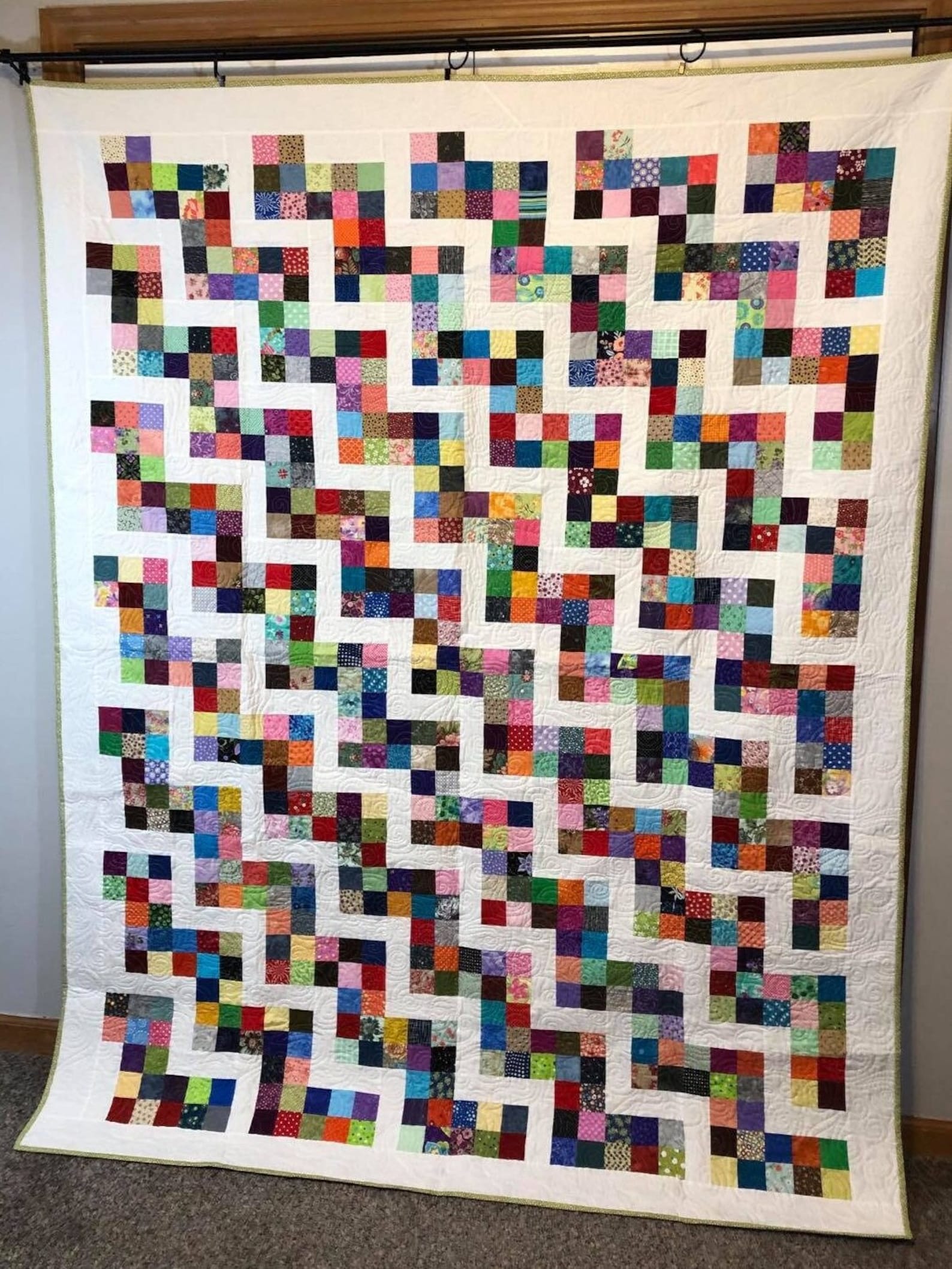 Handmade Quilt - Scrappy Zig Zag Quilt - Etsy