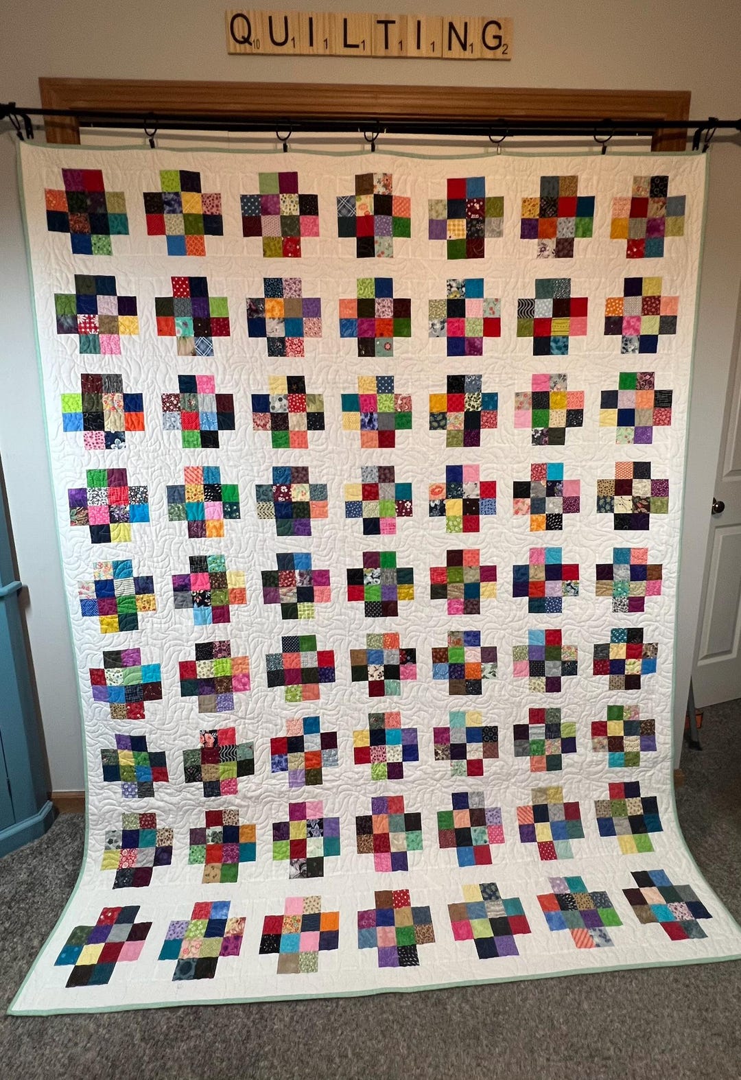 Handmade Quilt - Scrappy Plus Quilt - Etsy