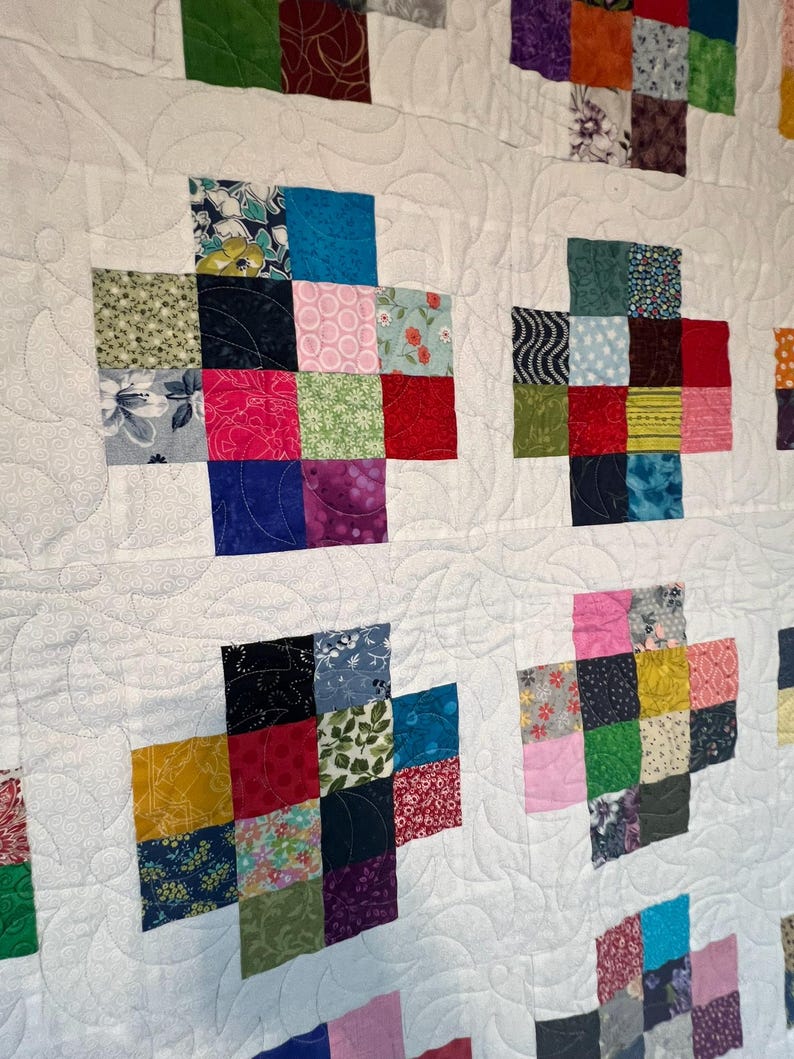 Handmade Quilt - Scrappy Plus Quilt - Etsy
