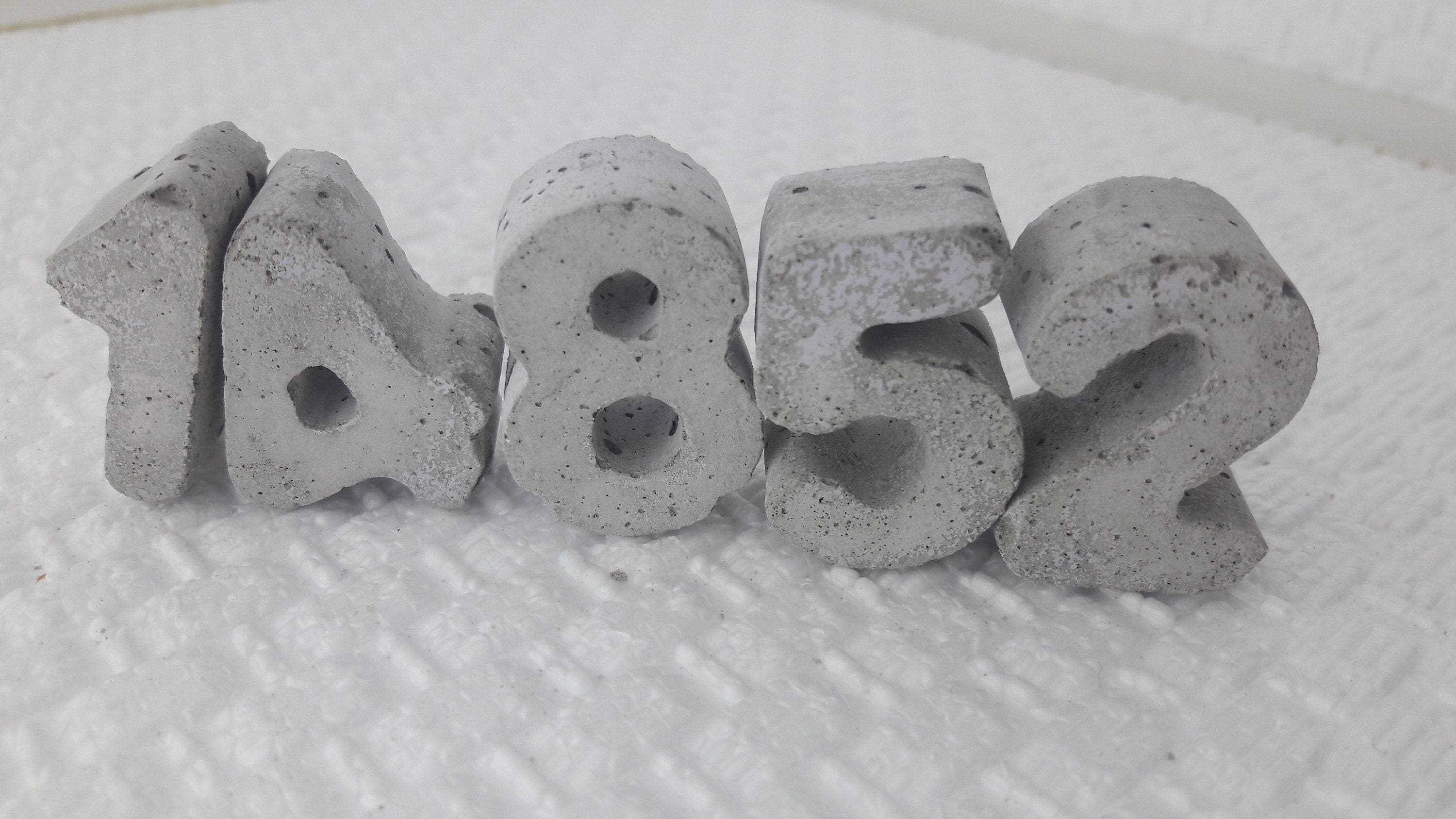 Concrete Numbers Small Numbers in Natural Concrete Concrete Etsy