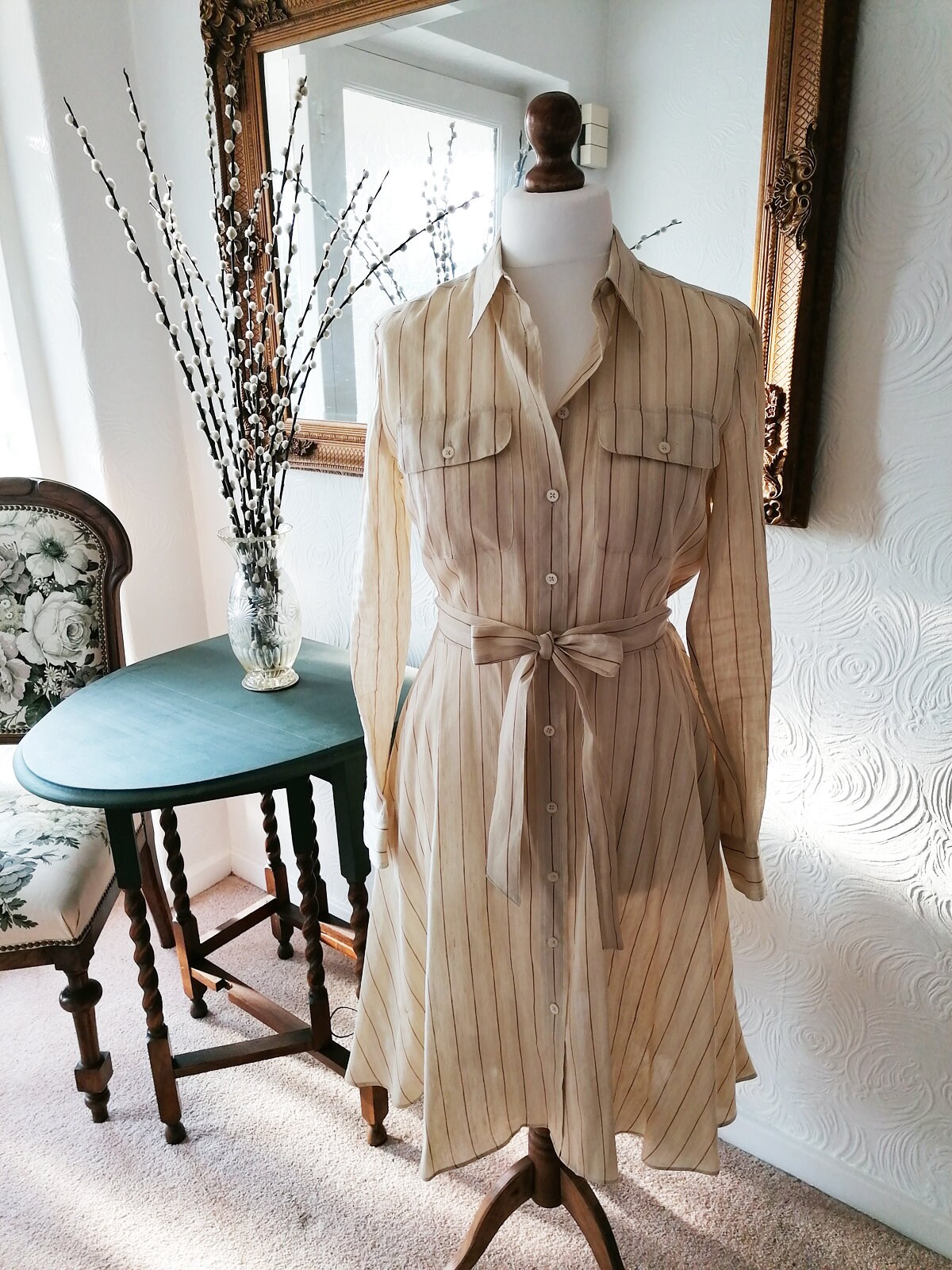 chinese dress ladies Lauren Ralph Lauren, Women's, Belted Linen Bubble-Sleeve Dress, Mascarpone  Cream, 6 at Amazon Women's Clothing store