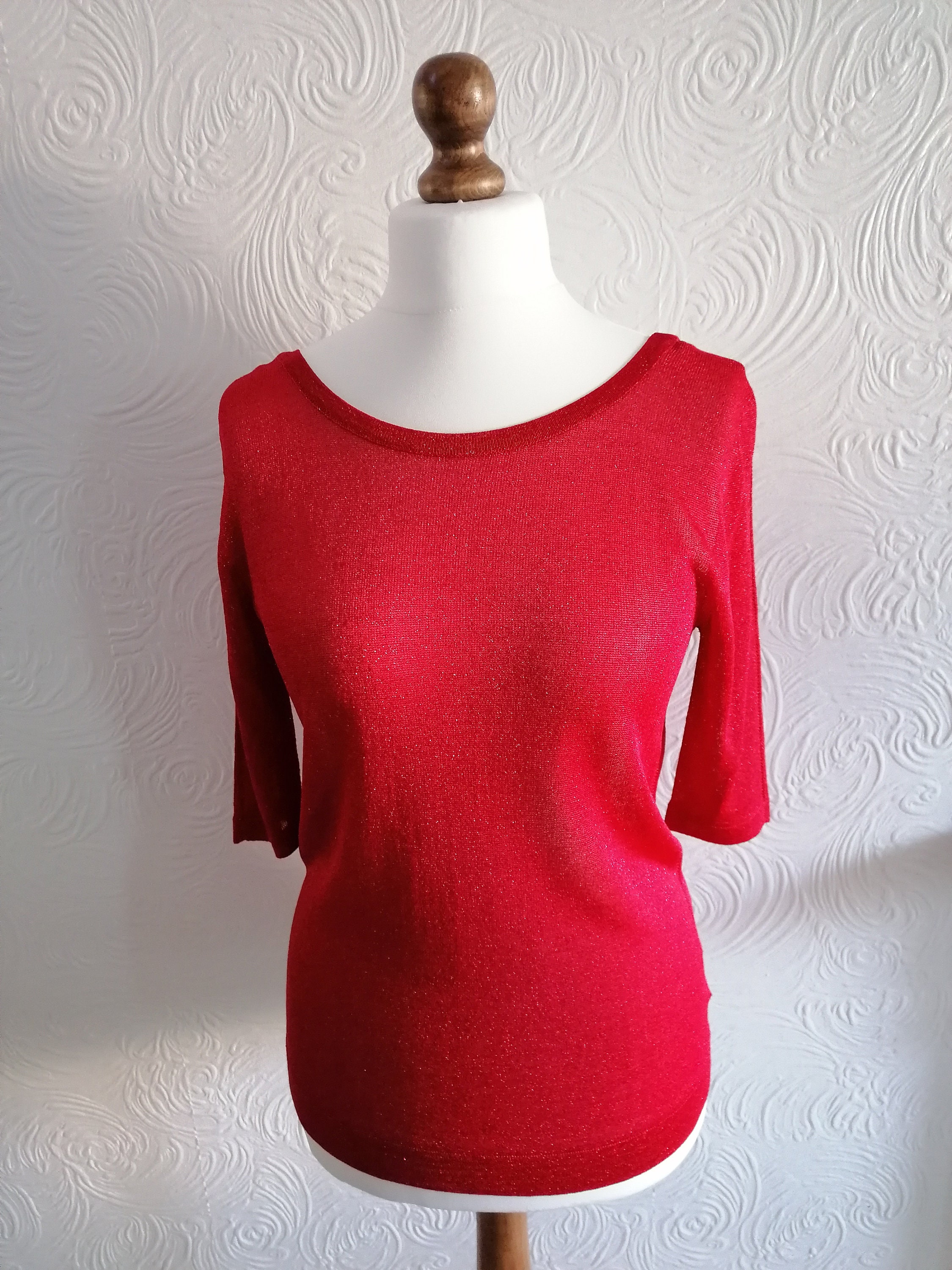 Missoni Designer Red Lurex Fine Knitted Top - Etsy