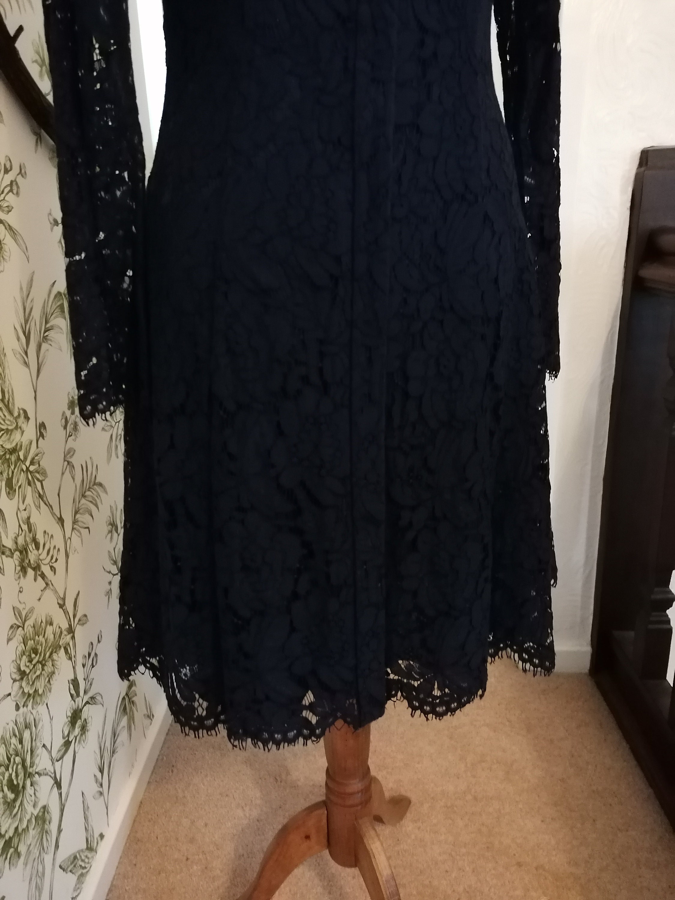 chinese dress ladies Lady Black Tie - Giselle Dress - Steel Blue Lace Dress