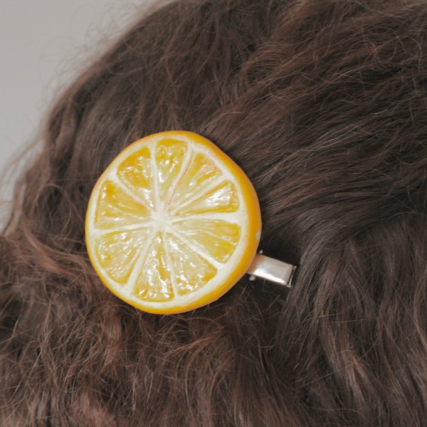 UK NEW Large Lemon Slice Hair Clip Citrus Wedding Birthday Hair Accessories Clasp Gift Ideas Styling Fashion thealmostedible laura chapman