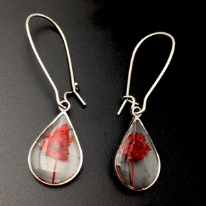 Earrings, earrings Red Flower