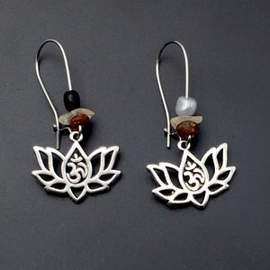 Earrings, earrings yoga - lotus and om