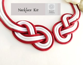 Craft necklace kit for adults, materials to make a collar, how to make a knotted collar for beginners, macrame collar kit, kit easy macremé