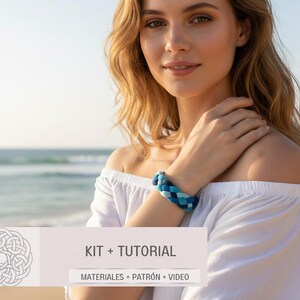 Braided textile bracelet kit, instrutions and materials friendship bracelet, easy multicolor bracelet tutorial, jewelry kit diy. image 16