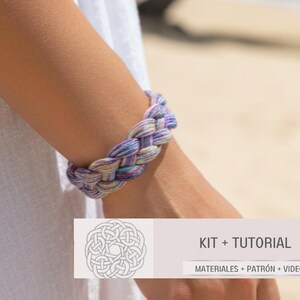 Kit  con instrucciones para hacer una pulsera trenzada facil