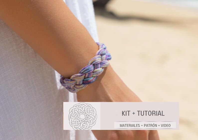 Kit  con instrucciones para hacer una pulsera trenzada facil