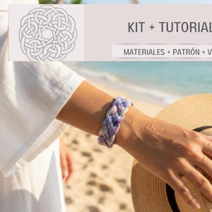 Kit  con instrucciones para hacer una pulsera trenzada facil