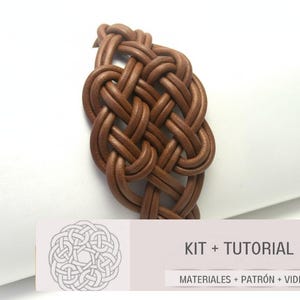 Kit craft diy leather bracelet with Irish Celtic knot, how yo  make a leather bracelet, diy kit materials for infinity bracelet, tutorial