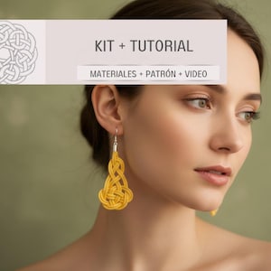 Bastelset und Anleitung für Makramee-Ohrringe aus Baumwolle und Zinn Materialien für Nudelohrringe, Nudelohrringe zum Selbermachen