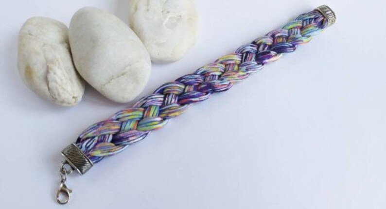 Kit material e instrucciones para hacer una pulsera trenzada facil