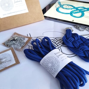 Kit to make a Celtic knot rope necklace, materials to make a macramé necklace, diy tutorial macramé celtic necklace, kit diy for adult