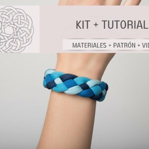 Kit  con instrucciones para hacer una pulsera trenzada facil