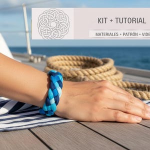 Braided textile bracelet kit, instrutions and materials friendship bracelet, easy multicolor bracelet tutorial, jewelry kit diy. image 17