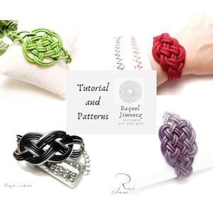 Cuatro tutoriales y patrones para hacer pulseras de nudos, patrones diy para macramé, tutoriales y plantillas para nudos celtas y marineros