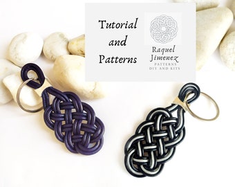 Tutorial and pattern to make knot keychains, diy macramé tutorial to make sailor knot keychain, macrame celtic knot keychain pattern.