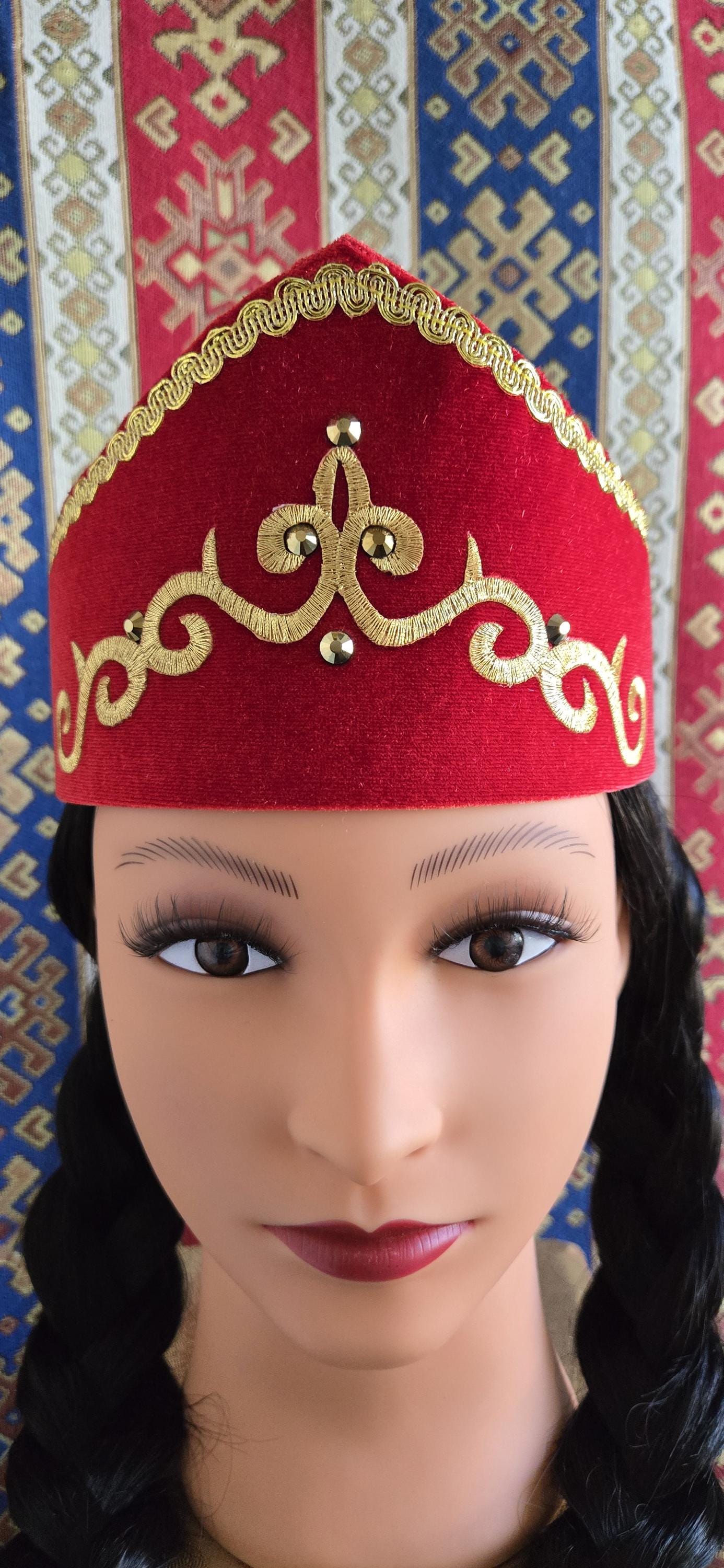 Armenian handpainted hat The Arakhchin, a vibrant and intricately designed  main image 3