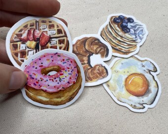 Set van 5 stickers ontbijtvoedsel