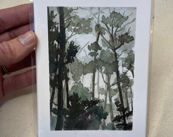 Wenskaart naaldbos (los)