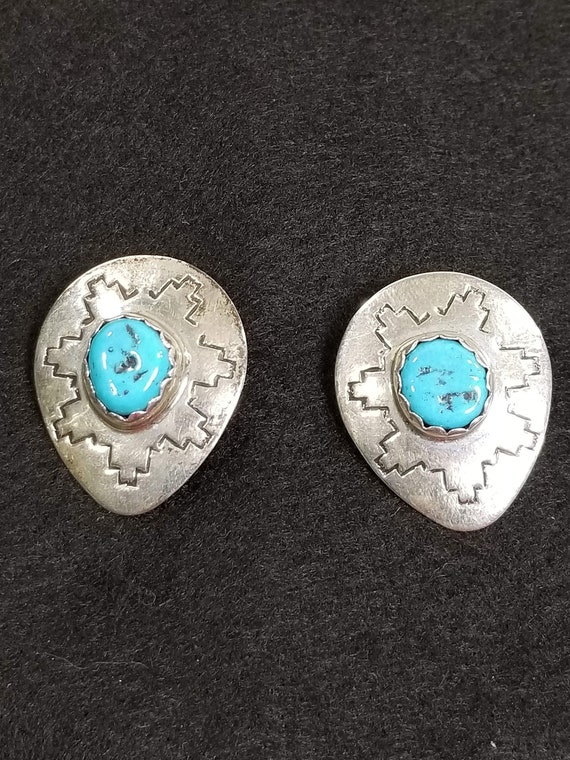 Best Dennis Ramone Vintage Navajo Inlay Turquoise Sterling Silver Bracelet Best Dennis Ramone Vintage Navajo Inlay Turquoise Sterling Silver Bracelet