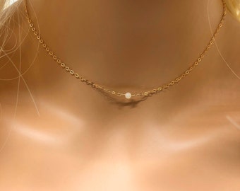 Winzige Opal Halskette • Echte äthiopische Opal Halskette • Opal Choker Halskette • Gold Filled Kette • Edelstein Halskette • Zierliche Halskette • Geschenk