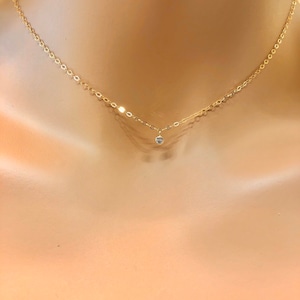 Tiny CZ charm • Dainty Cubic Zirconia Necklace • Tiny Crystal Necklace • Layering Necklace • Dainty Necklace • Tiny Charm Necklace • Gift