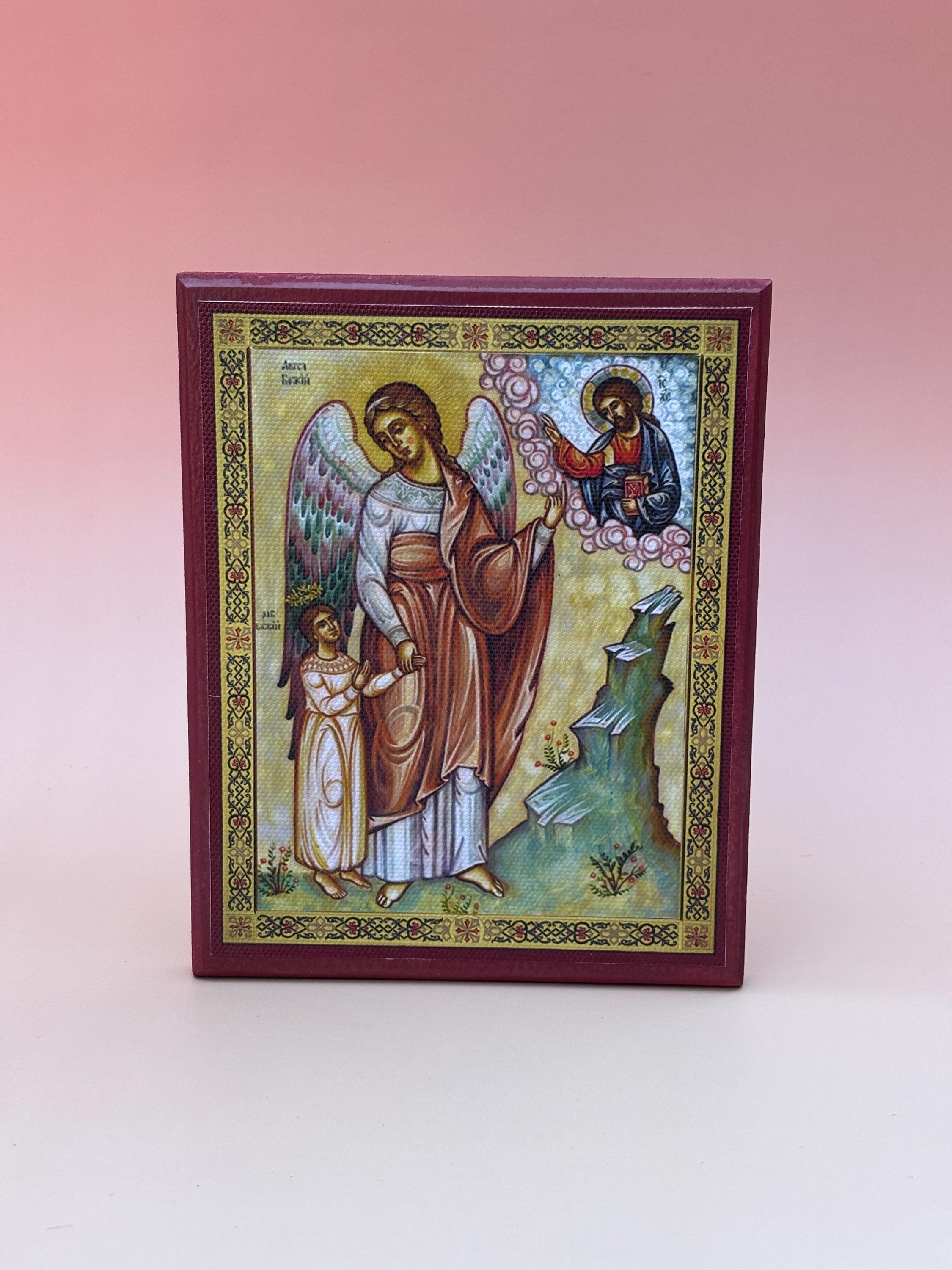 聖守護天使イコン、セルビア・ロシア正教会、15x11.5 cm - Etsy 日本