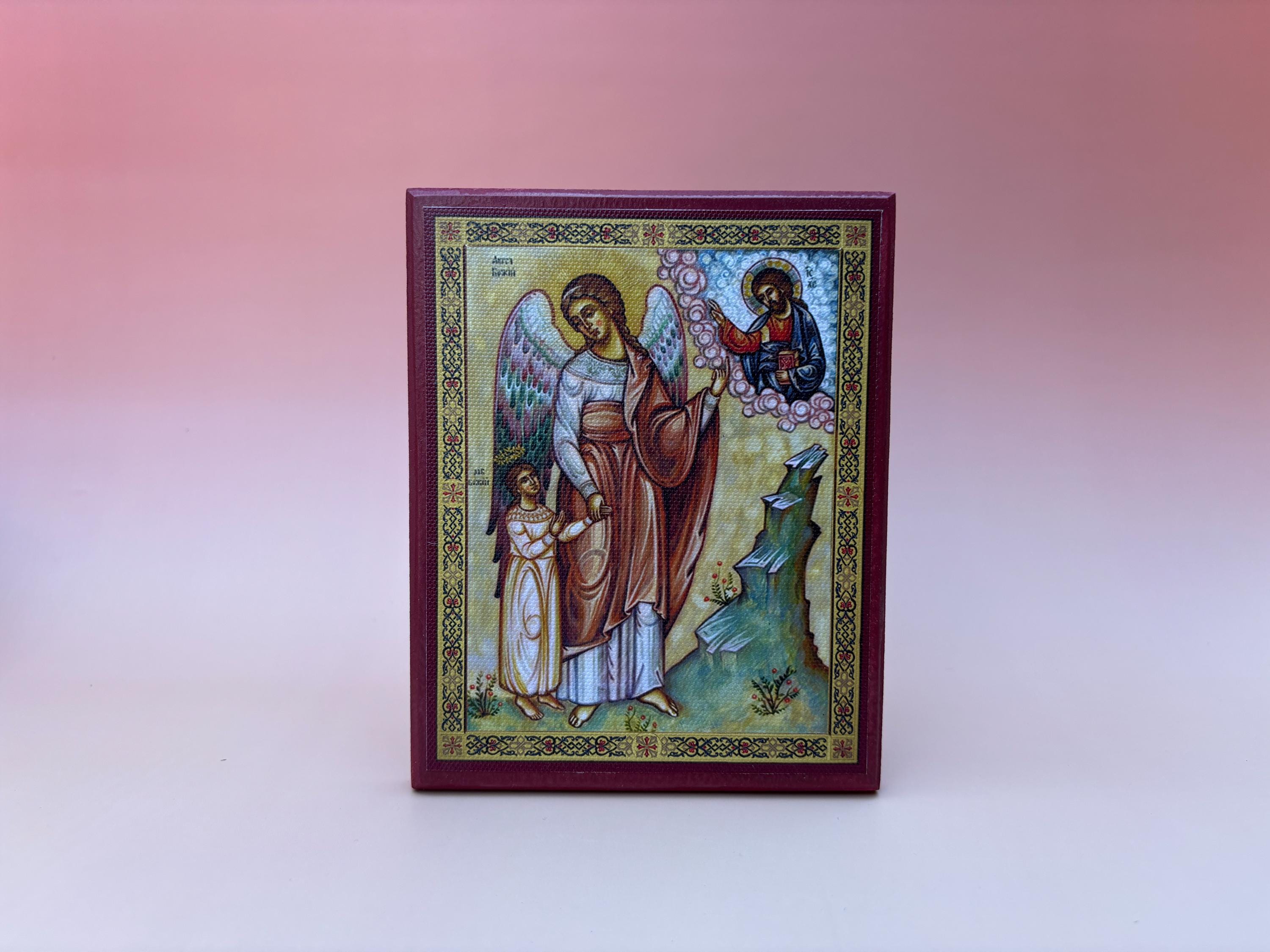 聖守護天使イコン、セルビア・ロシア正教会、15x11.5 cm - Etsy 日本