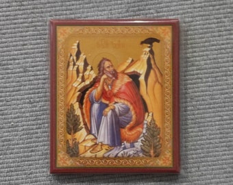 Icoon van heilige Ilija: Servisch-orthodoxe replica (10,5 x 13 cm)