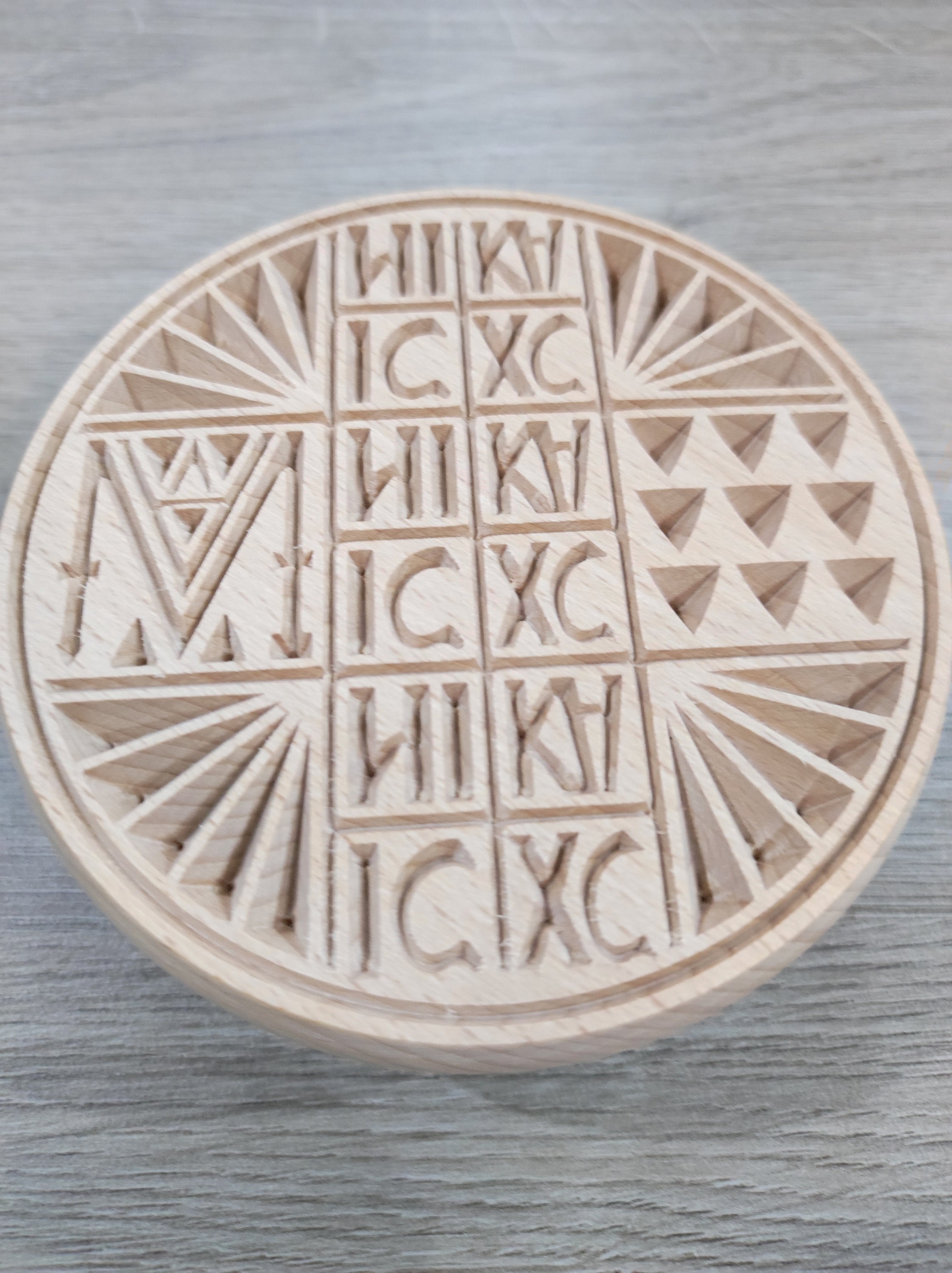 Bread Stamp Orthodox Wooden Liturgy Traditional Serbian Seal