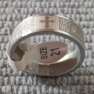 Serbian Orthodox Christian Lords Prayer Ring Dimenzian 21 mm