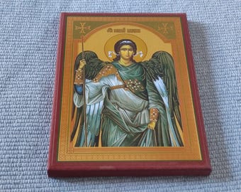 Icono de San Ángel: réplica ortodoxa serbia (18 x 13 cm)