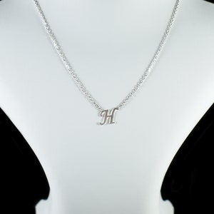 925 Sterling Silver Initial Necklace, Name Necklace, Personalized Initial Jewelry, Dainty Silver Necklace, Minimalist Initial Necklace
